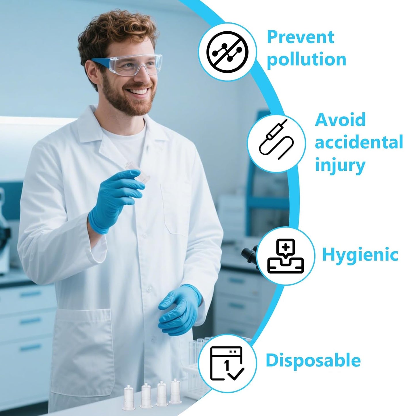 100-Count Needle Holders, Clear, for Safeguard Training and Practice, Medical Plastic Accessories